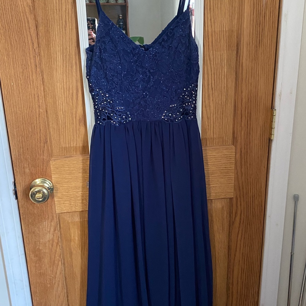 City Triangles Navy Blue Prom Dress